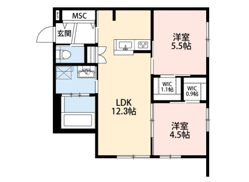 ゆったり空間にたっぷり収納