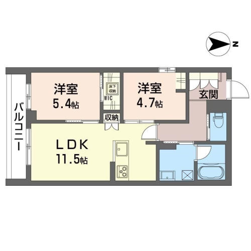 南西角部屋。床暖房が嬉しい