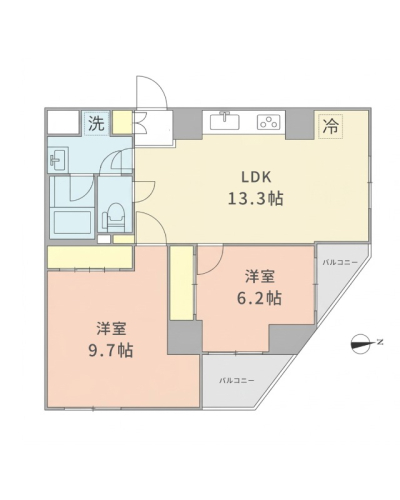 各居室広々と使える帖数の間取り【60㎡以上】