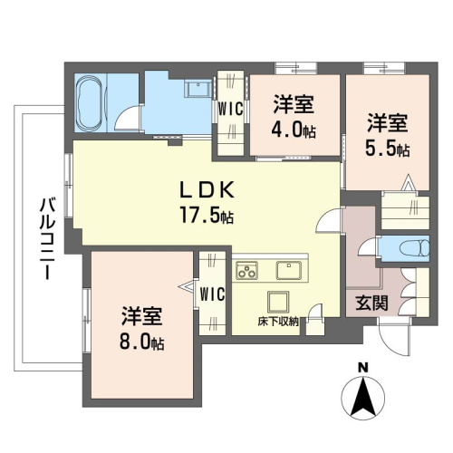 収納豊富な使いやすい3LDKです