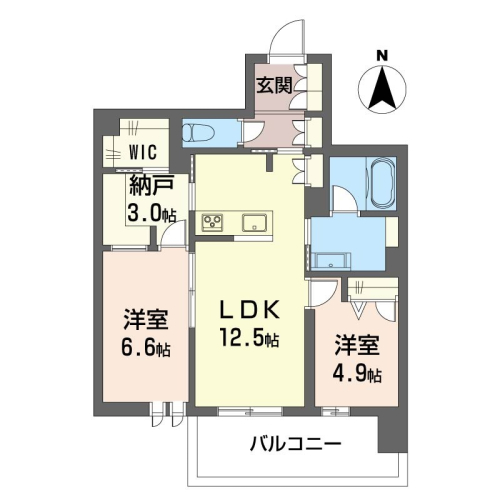 収納豊富な使いやすい2LDKです