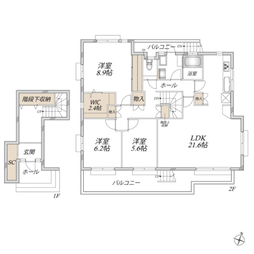 LDKは20帖以上の広々空間