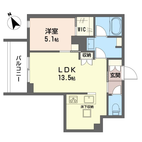 使いやすい1LDKの間取りです
