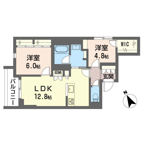 使いやすい2LDKの間取りです