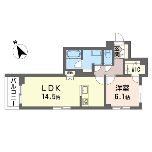 使いやすい1LDKの間取りです