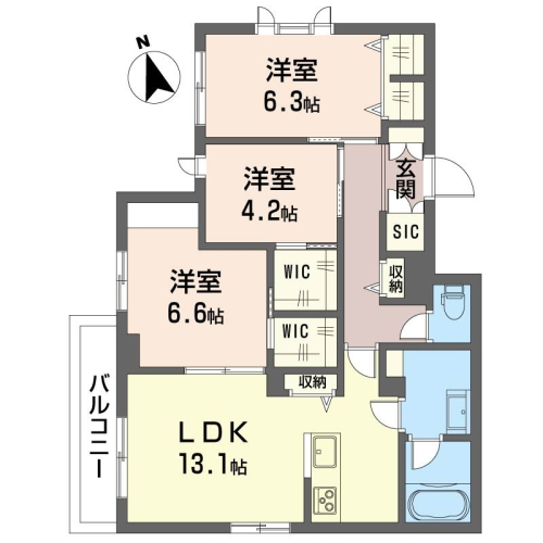 【積水施工】充実設備＆収納力のある2LDKマンションタイプ