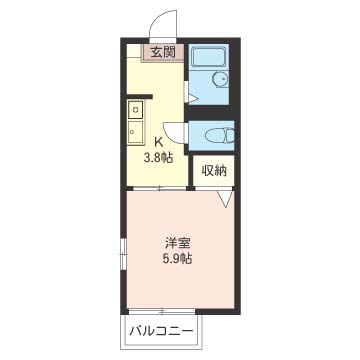 ※中部屋の為、側面窓はございません。