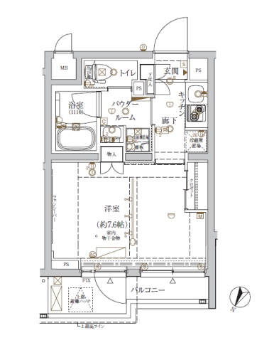 クレイシア新宿ノースの間取り図