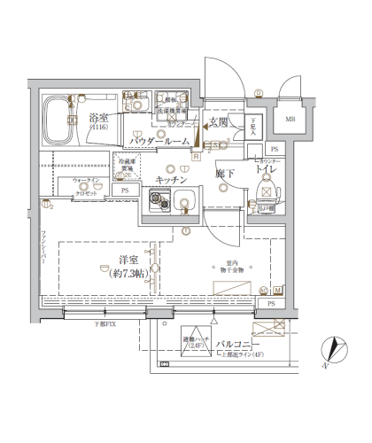クレイシア新宿ノースの間取り図