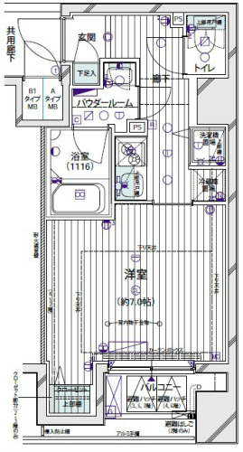 メインステージ東新宿の間取り図