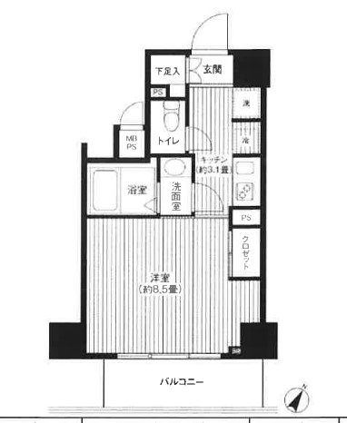 カスタリア初台の間取り図