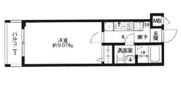 プレール・ドゥーク東中野の間取り図
