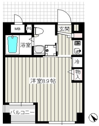 南西向きのお部屋です。