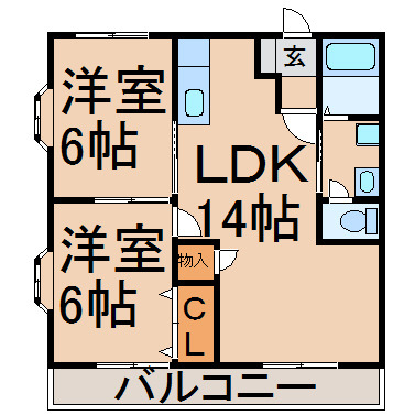 間取り図！2LDKにリノベーション！
