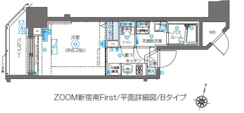 ZOOM新宿南Firstの間取り図